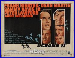 Oceans 11 Vintage Half Sheet Movie Poster Sinatra & Rat Pack