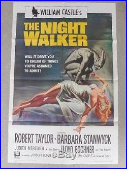Original 1965 Vintage Theatrical Folded One-Sheet Movie Poster The Night Walker