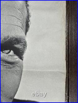 Original 1966 Huge Paul Newman Poster Movie Star Black & White 42x29 RARE VTG