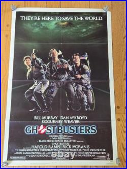 Original 1984 Ghostbusters Movie Poster 27x41 One Sheet Vintage
