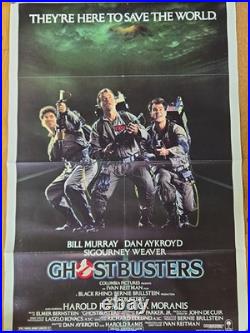 Original 1984 Ghostbusters Movie Poster 27x41 One Sheet Vintage