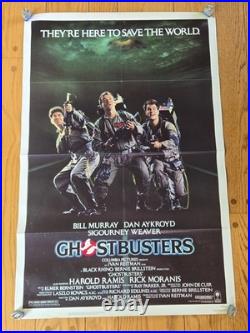 Original 1984 Ghostbusters Movie Poster 27x41 One Sheet Vintage