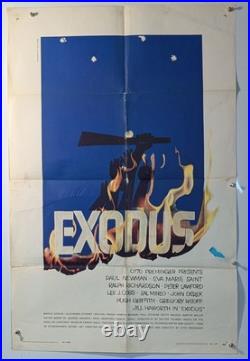 Original 1sh Vintage War Movie Poster EXODUS Paul Newman, Eva Marie Saint