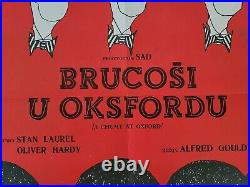 Original Antique Movie Poster Print Yugoslavia Serbia Stan Laurel Oliver Hardy