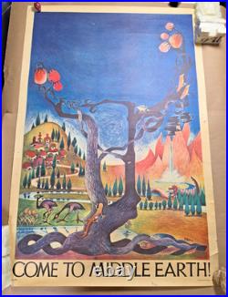 Original Come to Middle Earth! Ballantine Books Poster Barbara Remington Tolkien