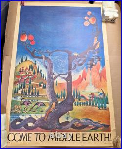 Original Come to Middle Earth! Ballantine Books Poster Barbara Remington Tolkien