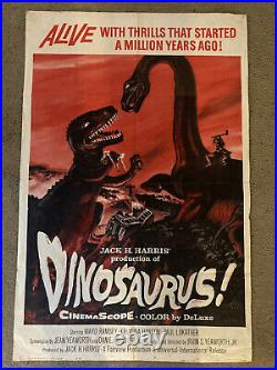 Original DINOSAURUS vintage movie poster, 27 by 41, 1960, sci-fi GOOD