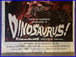 Original DINOSAURUS vintage movie poster, 27 by 41, 1960, sci-fi GOOD