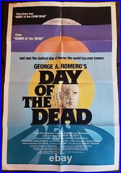 Original Day of the Dead One Sheet Poster 1985 27 x 41 Romero Zombie Vintage