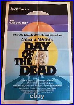 Original Day of the Dead One Sheet Poster 1985 27 x 41 Romero Zombie Vintage