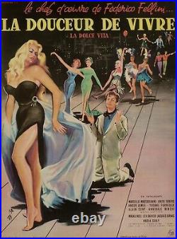 Original French Movie Poster Thos La Dolce Vita Rome Italy Fellini 1960