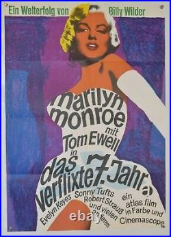Original German Vintage Poster MARILYN MONROE 7th YEAR ITCH MOVIE 1966