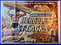 Original Movie Poster Hercules Attacks (1963) RARE only one on internet HUGE HTF