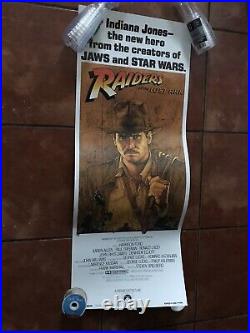 Original Raiders Of The Lost Ark 1981 Insert Movie Poster 14x36 Vintage