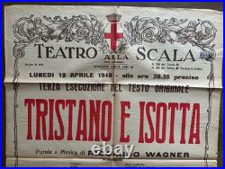 Original Tristano e Isotta Teatro alla Scala Opera Billboard 1948 27 X 19