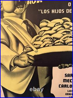 Original Vintage 1951 Acá Las Tortas Linen Backed Movie Poster Spanish Mexico