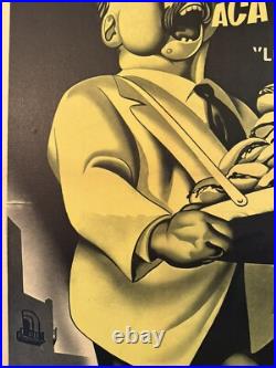 Original Vintage 1951 Acá Las Tortas Linen Backed Movie Poster Spanish Mexico