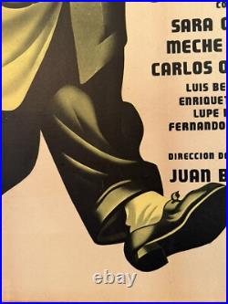 Original Vintage 1951 Acá Las Tortas Linen Backed Movie Poster Spanish Mexico
