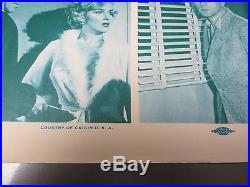 Original Vintage 1952 Marilyn Monroe NIAGARA Movie Poster 1/2 Sheet 28x22 VF+