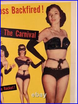 Original Vintage 1953 GIRL ON THE RUN Linen Backed Exploitation Movie Poster