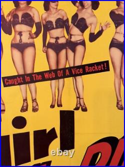 Original Vintage 1953 GIRL ON THE RUN Linen Backed Exploitation Movie Poster