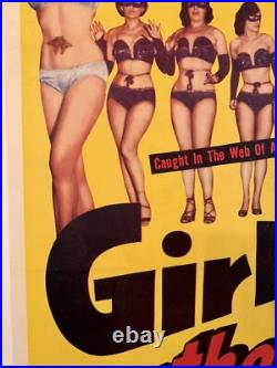 Original Vintage 1953 GIRL ON THE RUN Linen Backed Exploitation Movie Poster