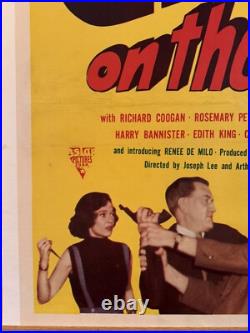 Original Vintage 1953 GIRL ON THE RUN Linen Backed Exploitation Movie Poster