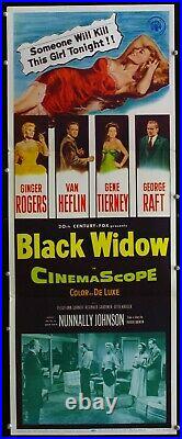 Original Vintage 1954 Black Widow Movie Poster Insert Film Noir Mystery