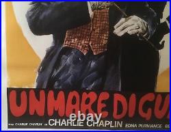 Original Vintage 1965 Chaplin Unmare Diguai Movie Poster Linen Backed