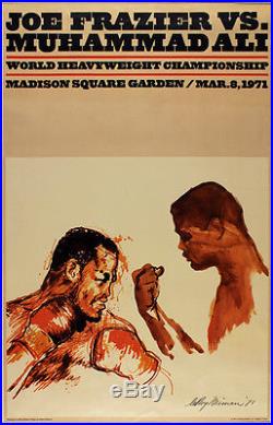 Original Vintage 1971 Muhammad Ali Joe Frazier LeRoy Neiman Boxing Fight Poster