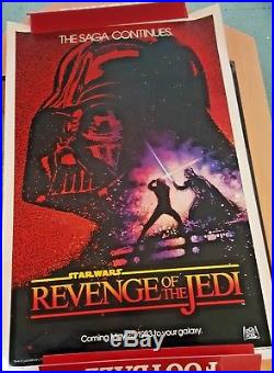 Original Vintage 1982 Star Wars Revenge of the Jedi Poster One Sheet 27 x 41