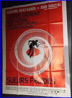 Original Vintage 45 x 63 Vertigo (French) Movie Poster-Alfred Hitchcock