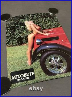 Original Vintage AUTOBUFF MAGAZINE Sexy Pinup Hotrod Blonde Girl Poster 24x18