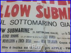 Original Vintage Beatles Yellow Submarine Italian Movie Poster from 1968