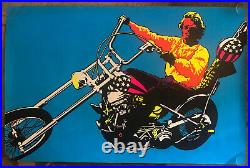 Original Vintage Black light Poster Easy Rider Peter Fonda Psychedelic Xlarge