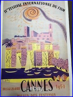 Original Vintage Cannes Film Festival Poster 1951
