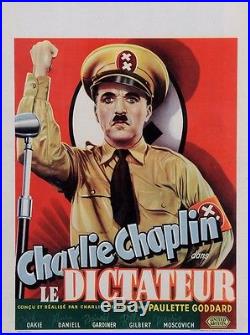 Original Vintage Charlie Chaplin Belgian Movie Poster La Dictateur 1940