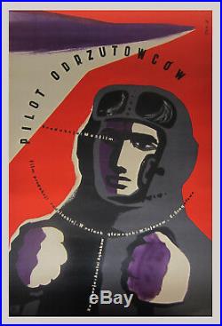 Original Vintage Circa 1958 Polish Movie Poster JET PILOT Soviet Production