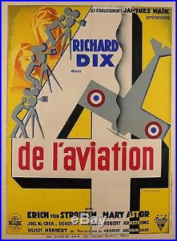 Original Vintage French Movie Poster Advertising 4 de L'Aviation by BRUNYER