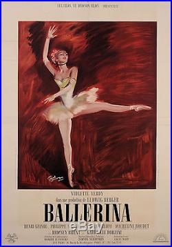 Original Vintage French Movie Poster Advertising BALLERINA by Domergue 1920's