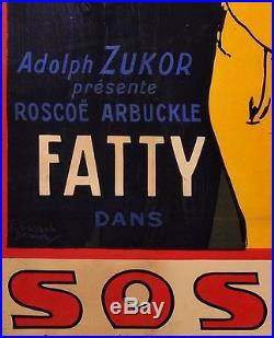 Original Vintage French Movie Poster Advertising Fatty dans Sosie & Cie 1919