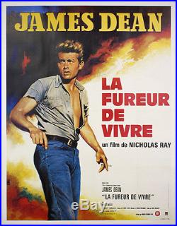 Original Vintage French Movie Poster Rebel Without a Cause 1975 James Dean