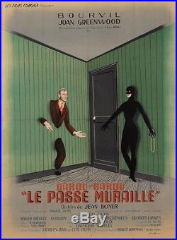Original Vintage French Movie Poster for Le Passe Muraille Labisse 1951