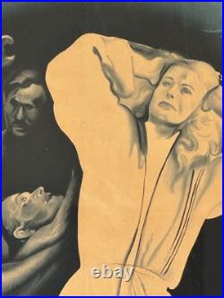 Original Vintage French Rene Clement Les Maudits Movie Poster Old France 1946