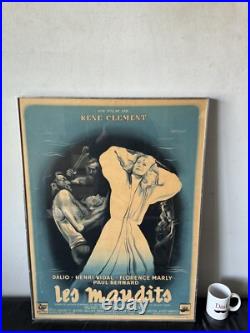 Original Vintage French Rene Clement Les Maudits Movie Poster Old France 1946