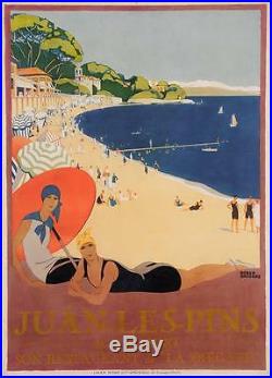 Original Vintage French Travel Poster JUANS LES PINS by ROGER BRODERS