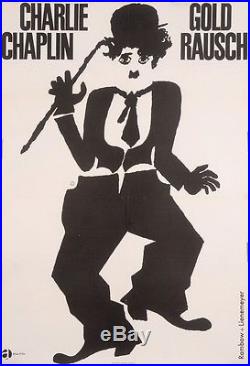 Original Vintage German Charlie Chaplin Movie Poster Gold Rausch (Gold Rush)