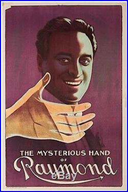 Original Vintage Magic Poster The Hand Of Raymond Kellar Thurston Houdini