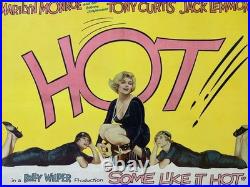 Original Vintage Marilyn Monroe Some Like It Hot 1959 Film Poster Linen-Backed