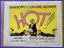 Original Vintage Marilyn Monroe Some Like It Hot 1959 Film Poster Linen-Backed